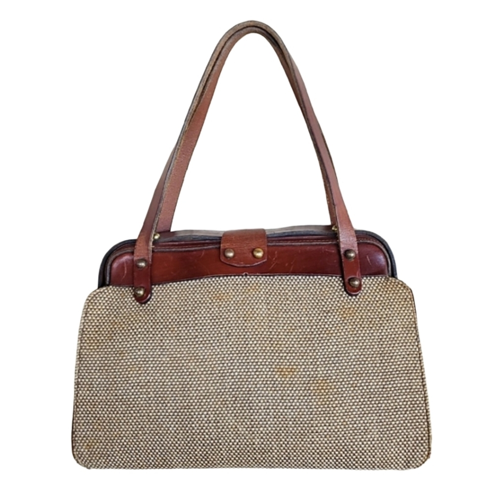 Vintage 50's Mid-Century Modern Zenith Metal Frame Horseshoe Equestrian Handbag - Picture 6 of 16